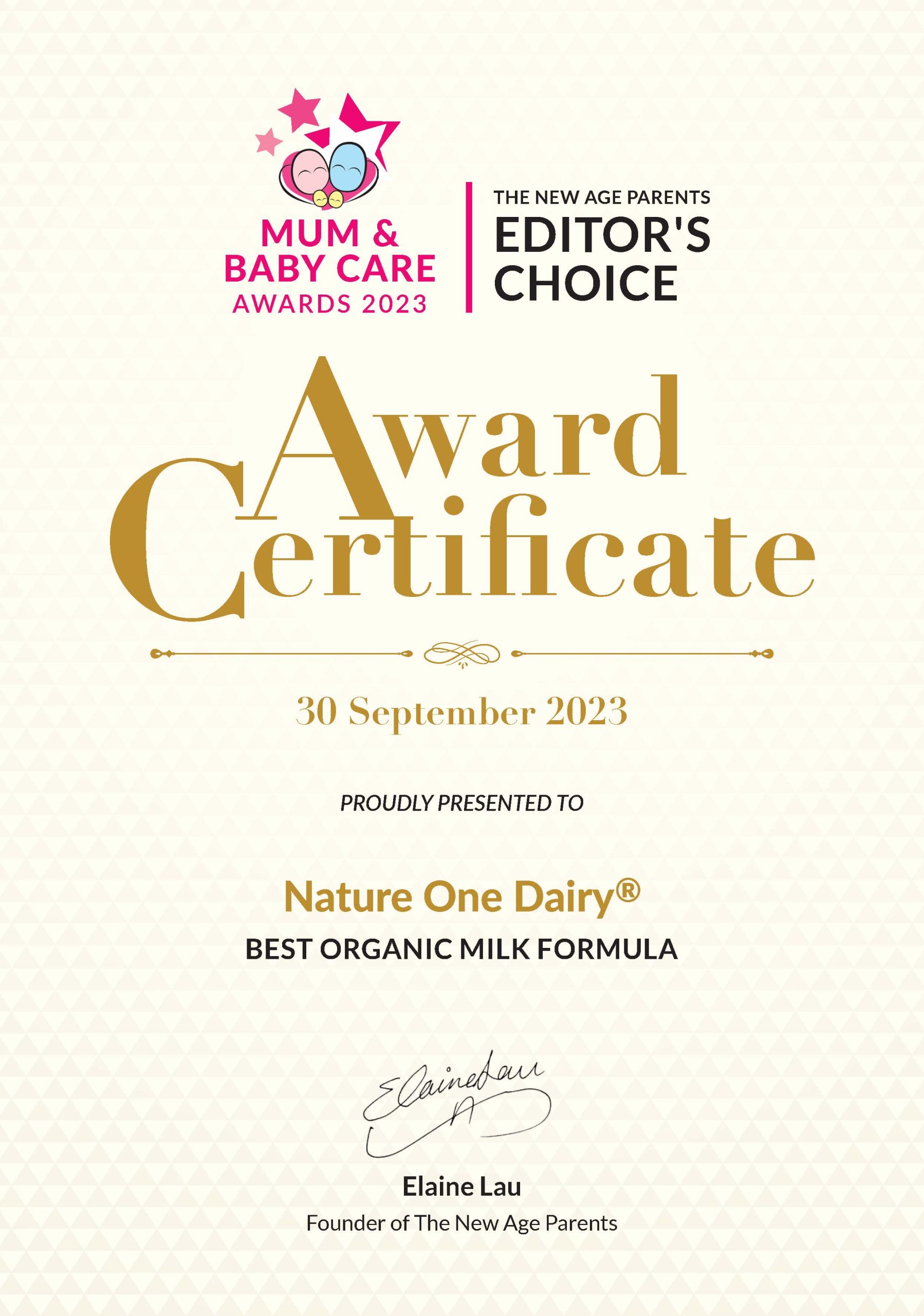 Nature One Dairy cert